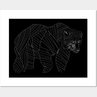 bears line art drawing Posters and Art